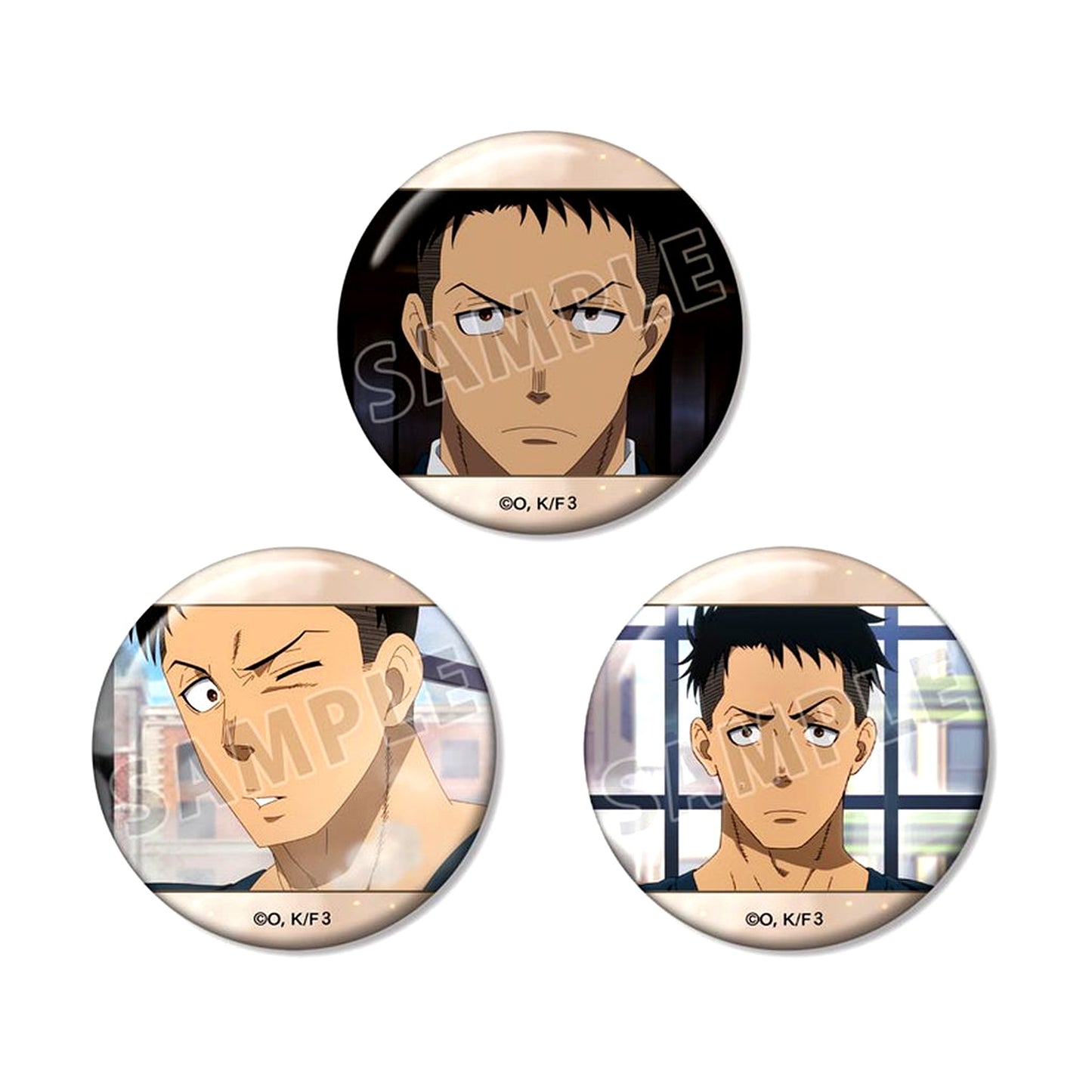 Akitaru Obi Set of 3 Scene Shot Button Fire Force Chapter 3 [USED]