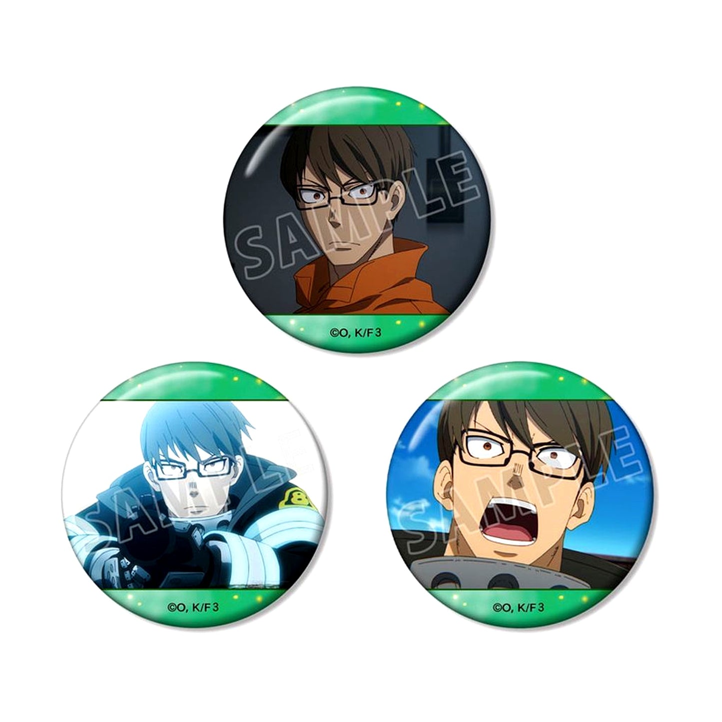 Takehisa Hinawa Set of 3 Scene Shot Button Fire Force Chapter 3 [USED]