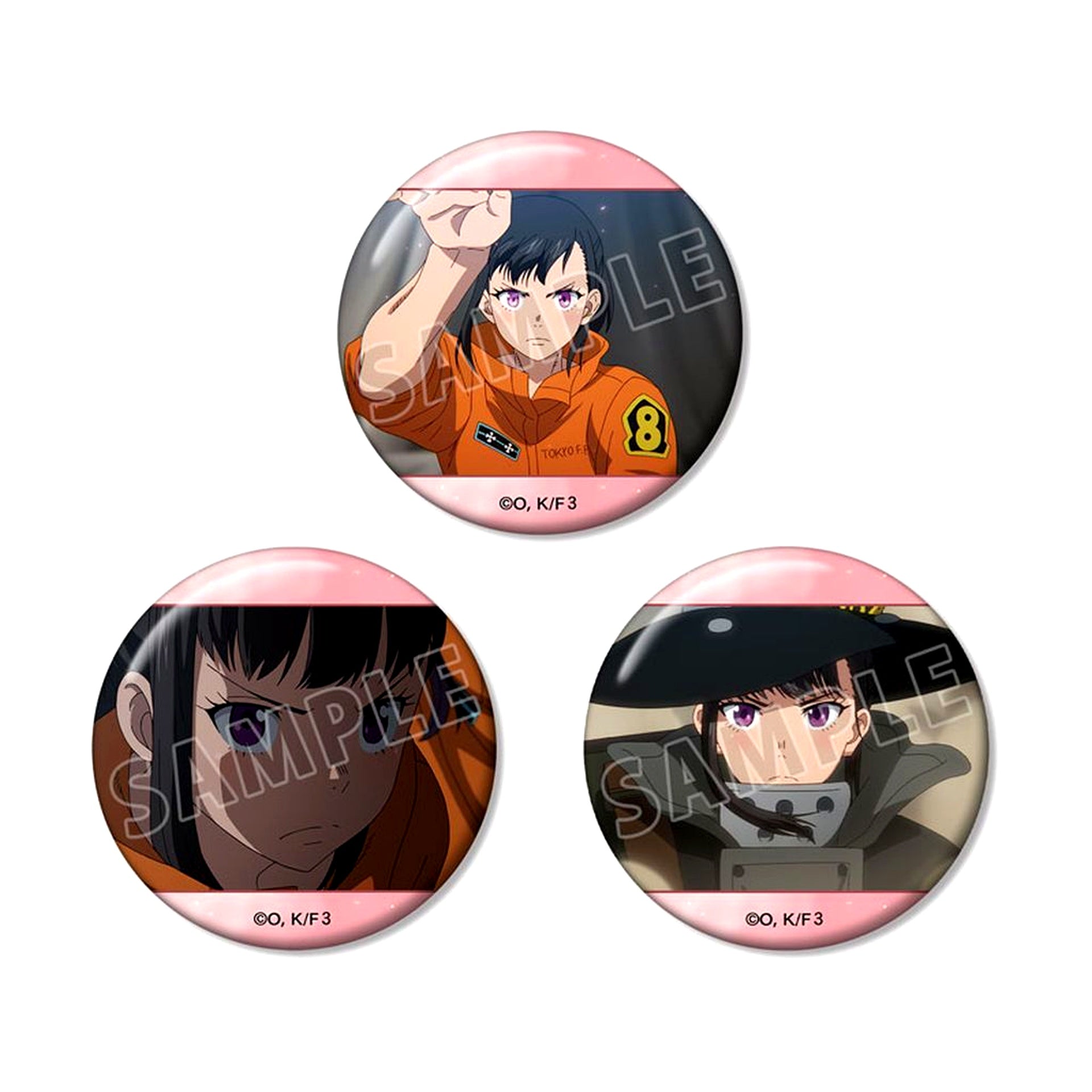 Maki Oze Set of 3 Scene Shot Button Fire Force Chapter 3 [USED]