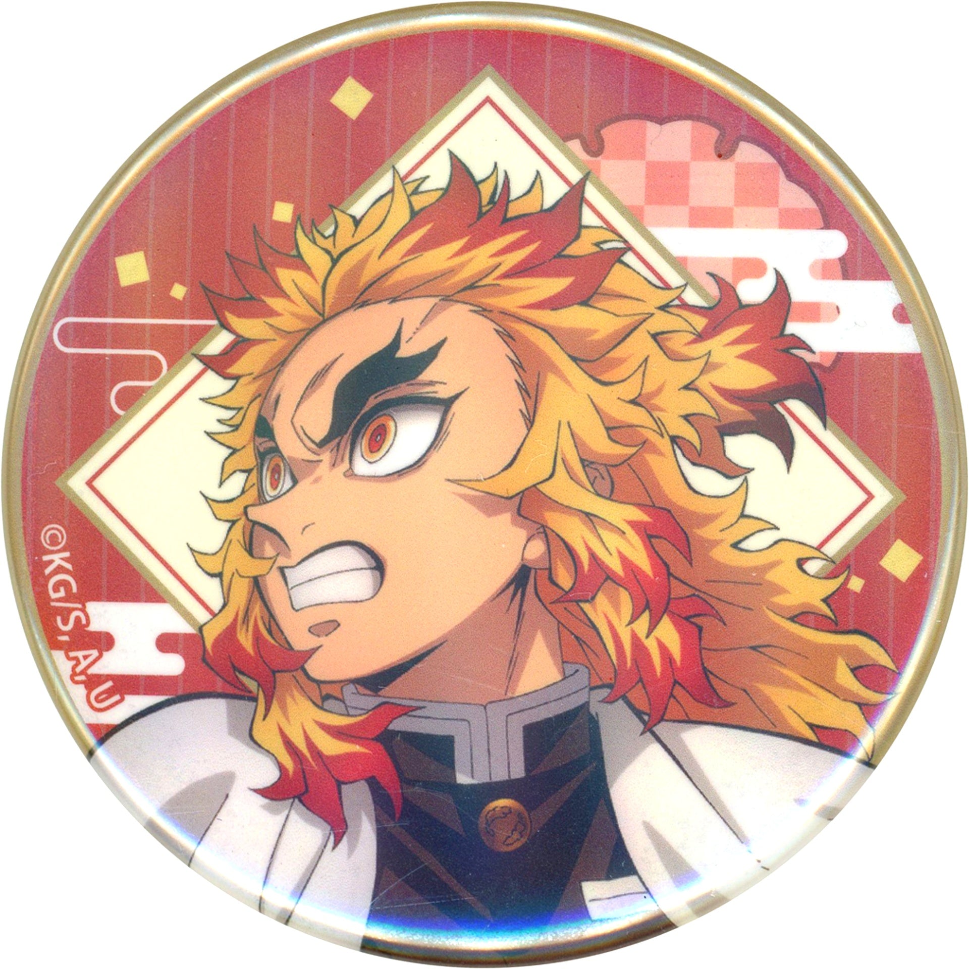Kyojuro Rengoku Side Facing Rare Kimetsu Theater Demon Slayer Kimetsu no Yaiba Special Edition Mugen Train Arc Revival Screening Random Button [USED]
