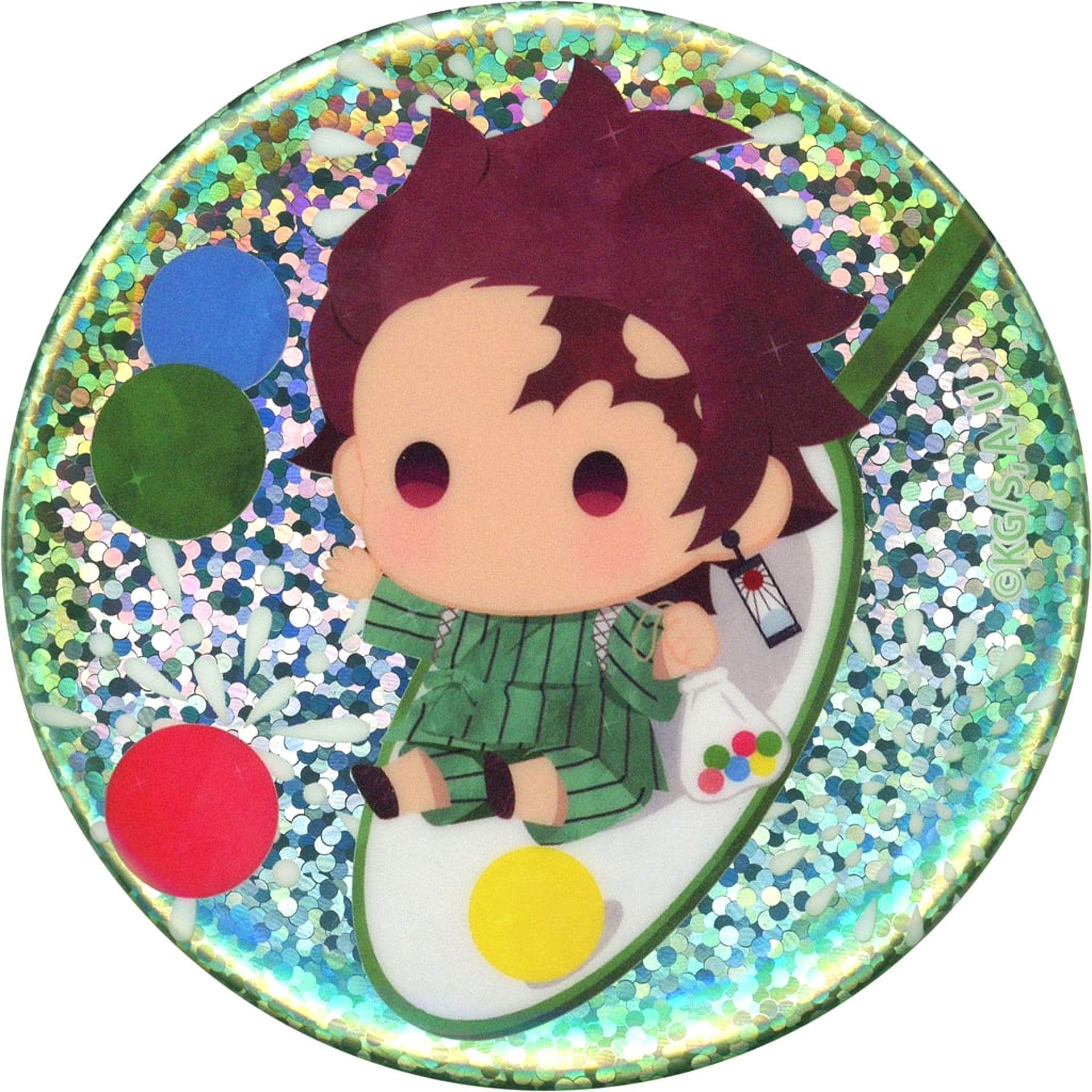 Tanjiro Kamado Anime Demon Slayer Yurafuwa Series Summer Ver. Random Hologram Button [USED]
