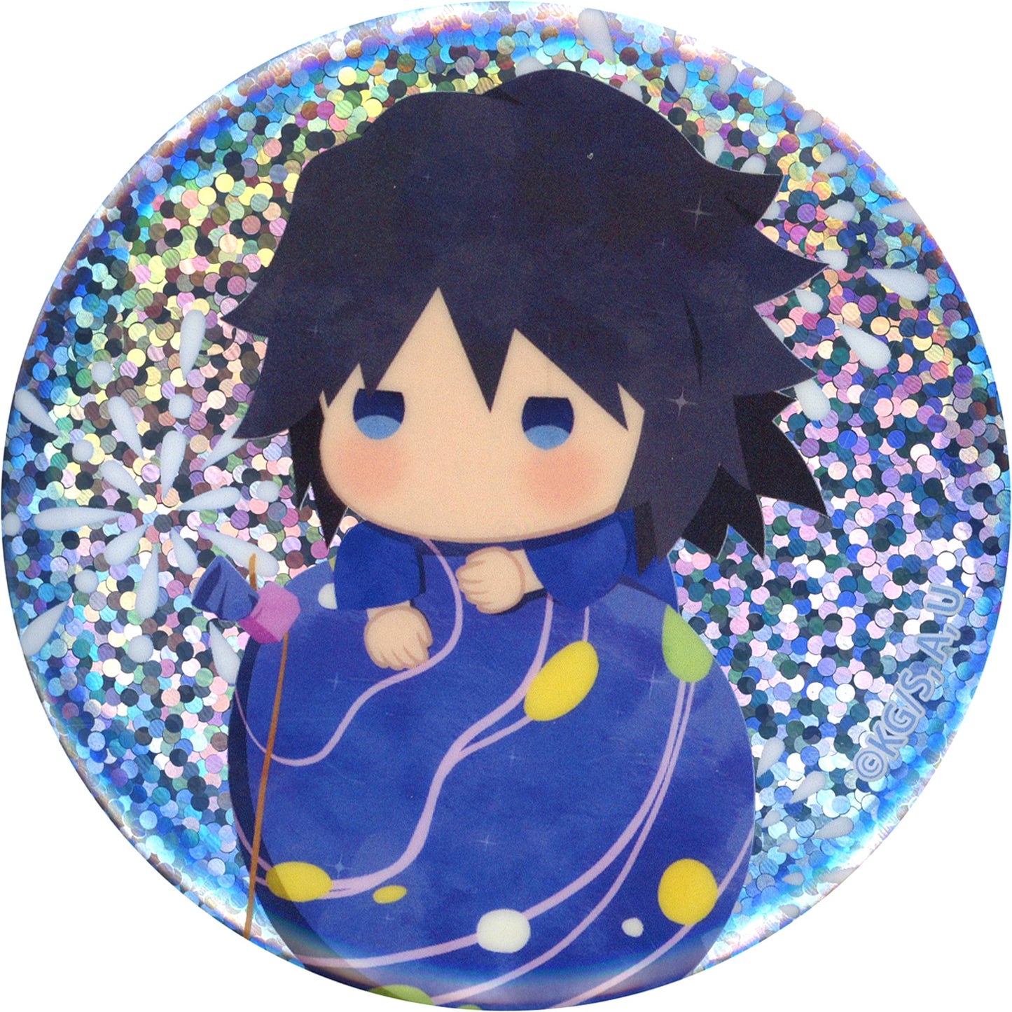 Giyu Tomioka Demon Slayer: Kimetsu no Yaiba Anime Yurafuwa Series Summer Ver. Random Hologram Button [USED]