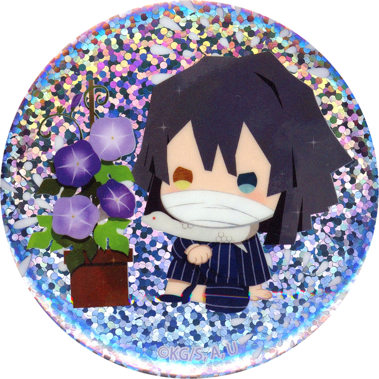 Obanai Iguro Demon Slayer: Kimetsu no Yaiba Anime Yurafuwa Series Summer Ver. Random Hologram Button [USED]
