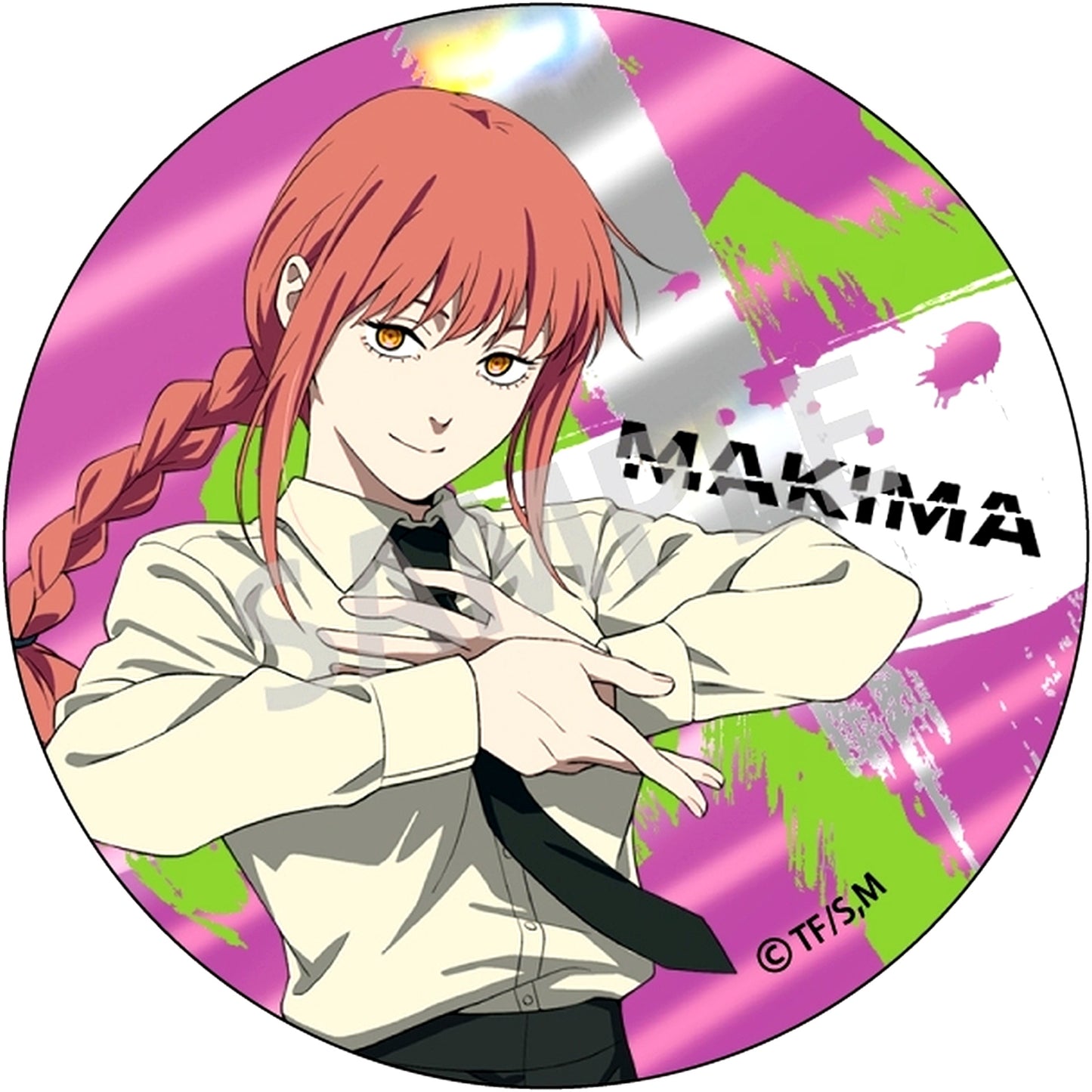 Makima Chainsaw Man Trading Metallic Button [USED]