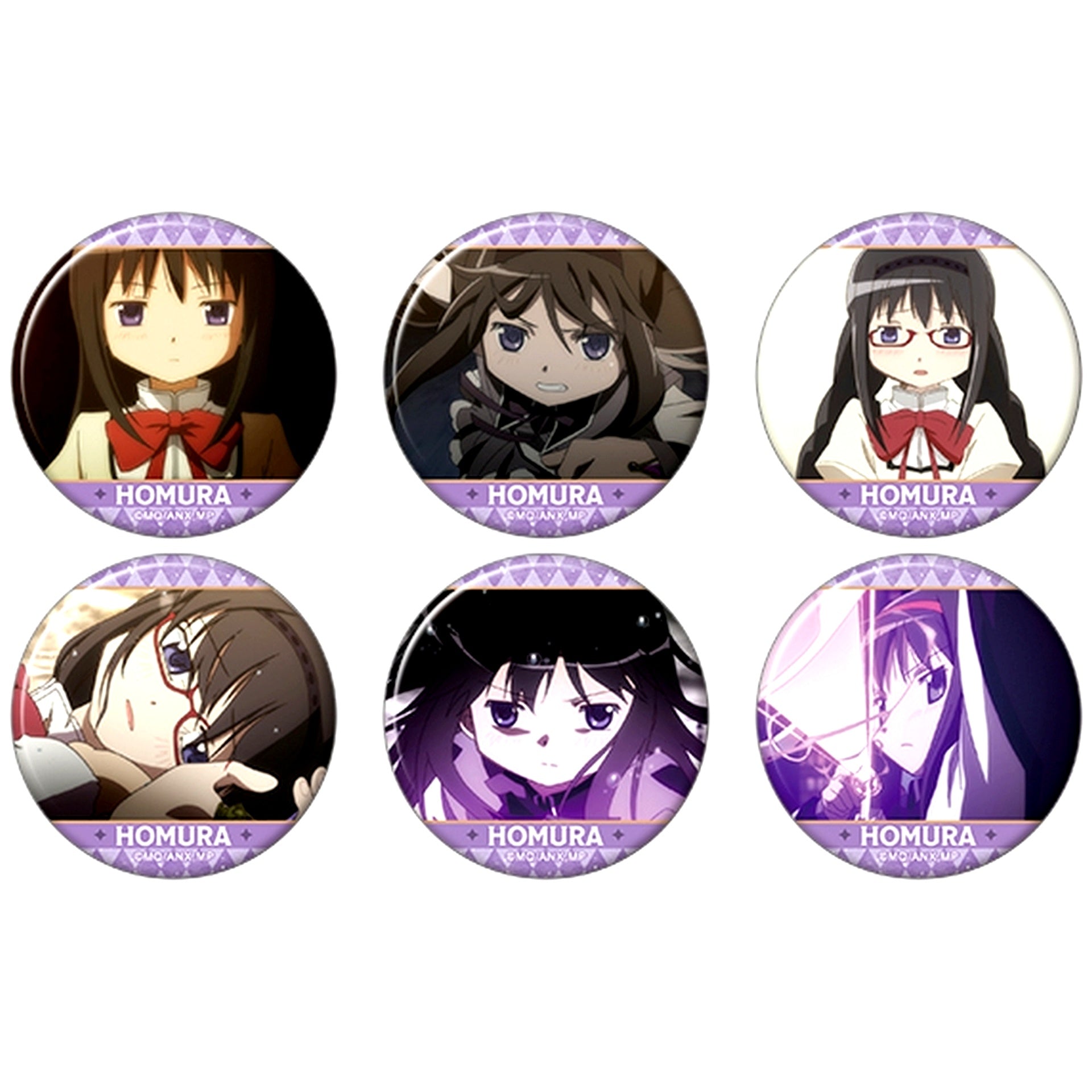 Set of 6 Homura Puella Magi Madoka Magica Oshi Character Badge Collection [USED]