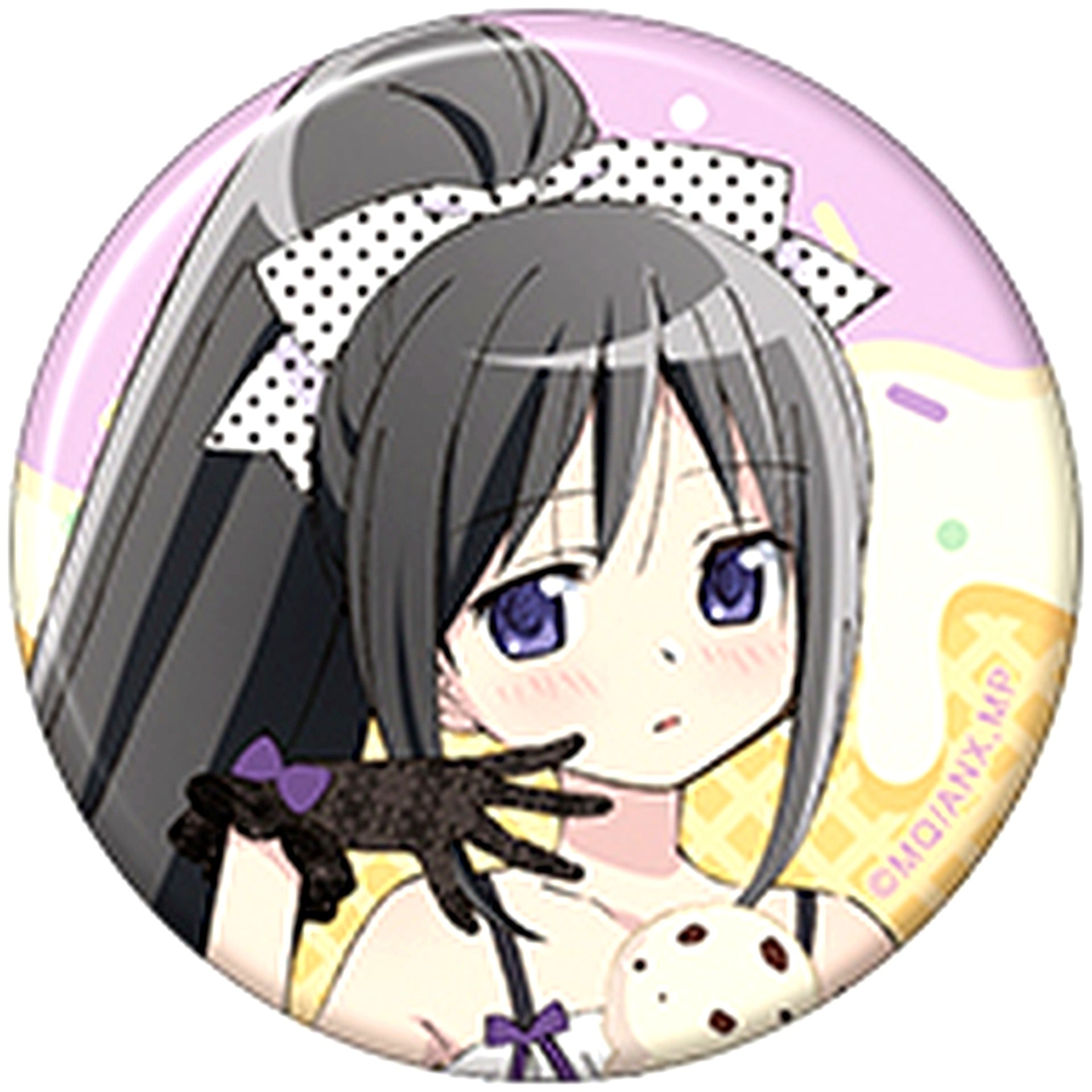 Homura Akemi Puella Magi Madoka Magica Holo Chara Badge Collection Ice Cream Party [USED]