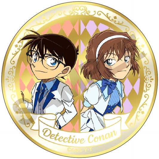 Conan Edogawa & Ai Haibara 5. Detective Conan Trading Gold Metal Button Balloon [USED]