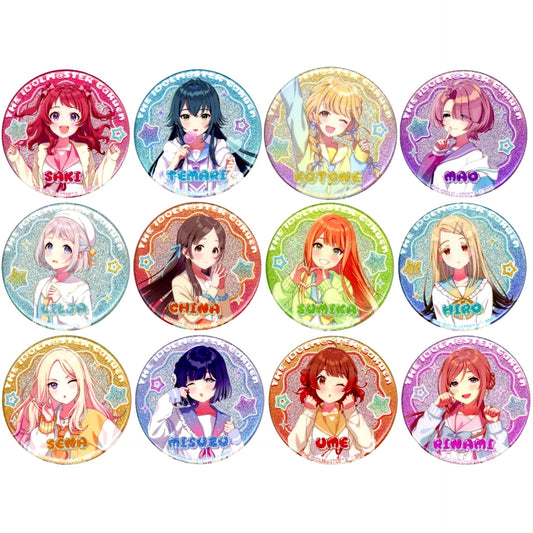 Set of 12 Gakuen Idolmaster E Prize Glitter Button DMM Scratch [USED]