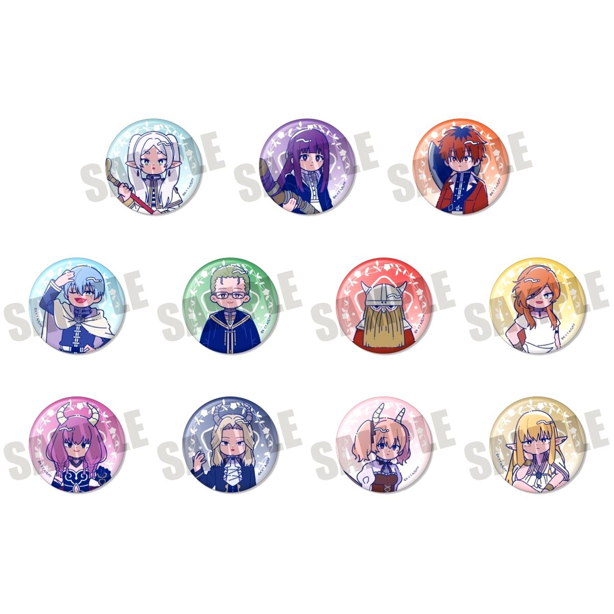 Set of 11 Frieren: Beyond Journey's End Glow in the Dark Button Nyutoro Part 1 [USED]
