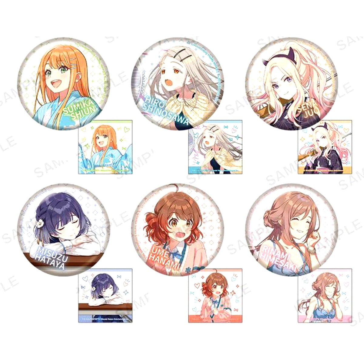 Set of 6 Gakuen Idolmaster Button Vol. 2 BOX Ver. [USED]