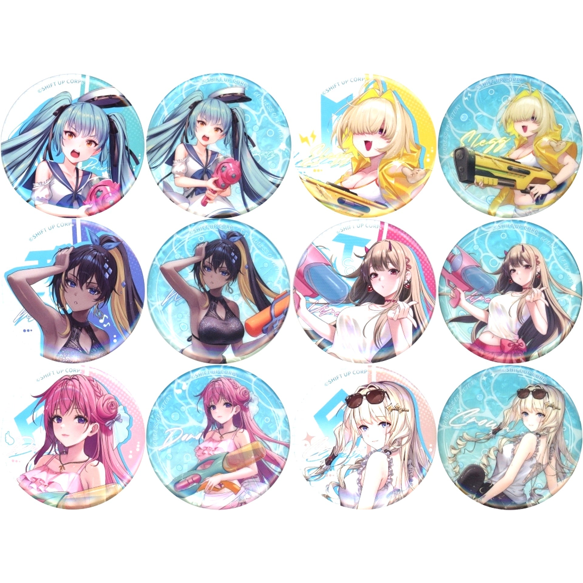 Set of 12 Goddess of Victory NIKKE Button POP UP SHOP in Loft [USED]