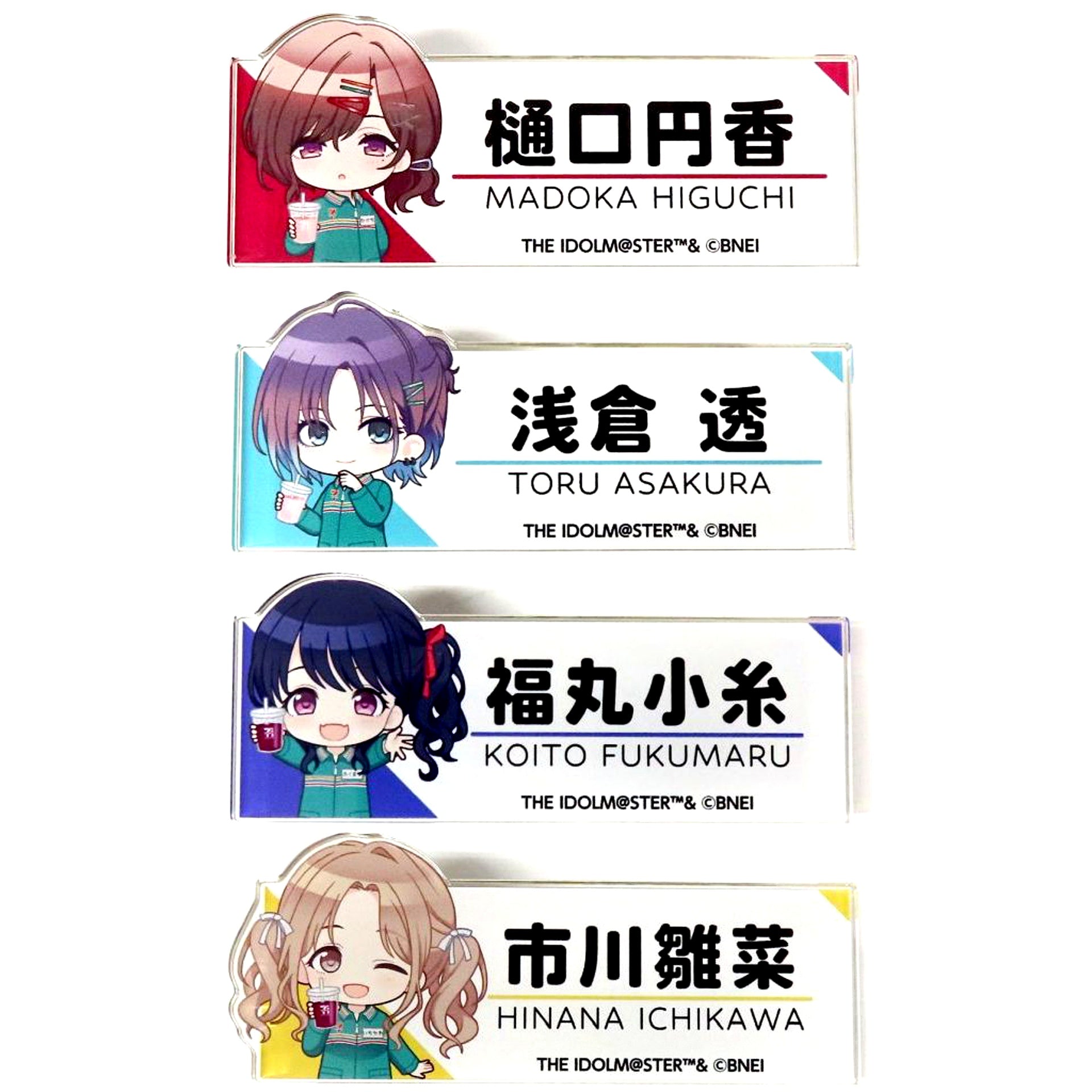 noctchill Ver. Mini Character Acrylic Badge - Set of 4 The Idolmaster Shiny Colors Seven Net Limited [USED]