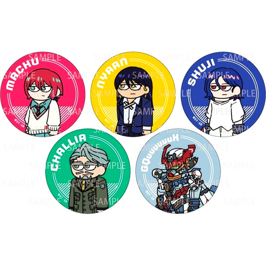 Set of 5 Mobile Suit Gundam GQuuuuuuX Jirori Trading Tin Badge [USED]