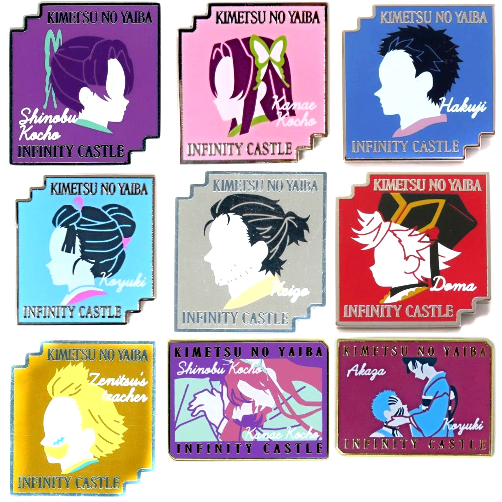 Set of 9 Demon Slayer Infinity Castle Arc Chapter 1 Akaza Returns Character Motif Pin Vol. 2 Theater Goods [USED]