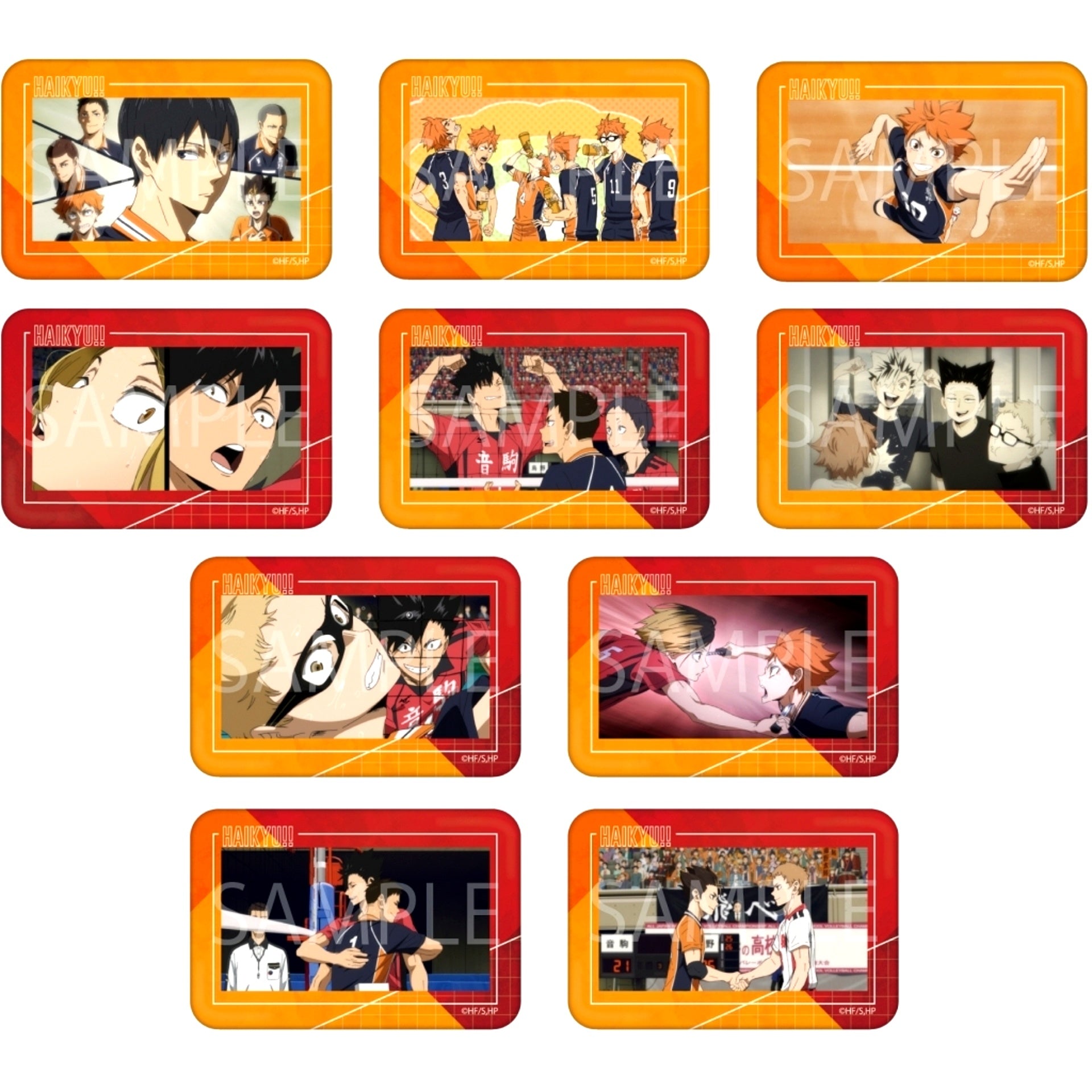 Set of 10 Haikyu!! Random Scene Shot Button BOX [USED]