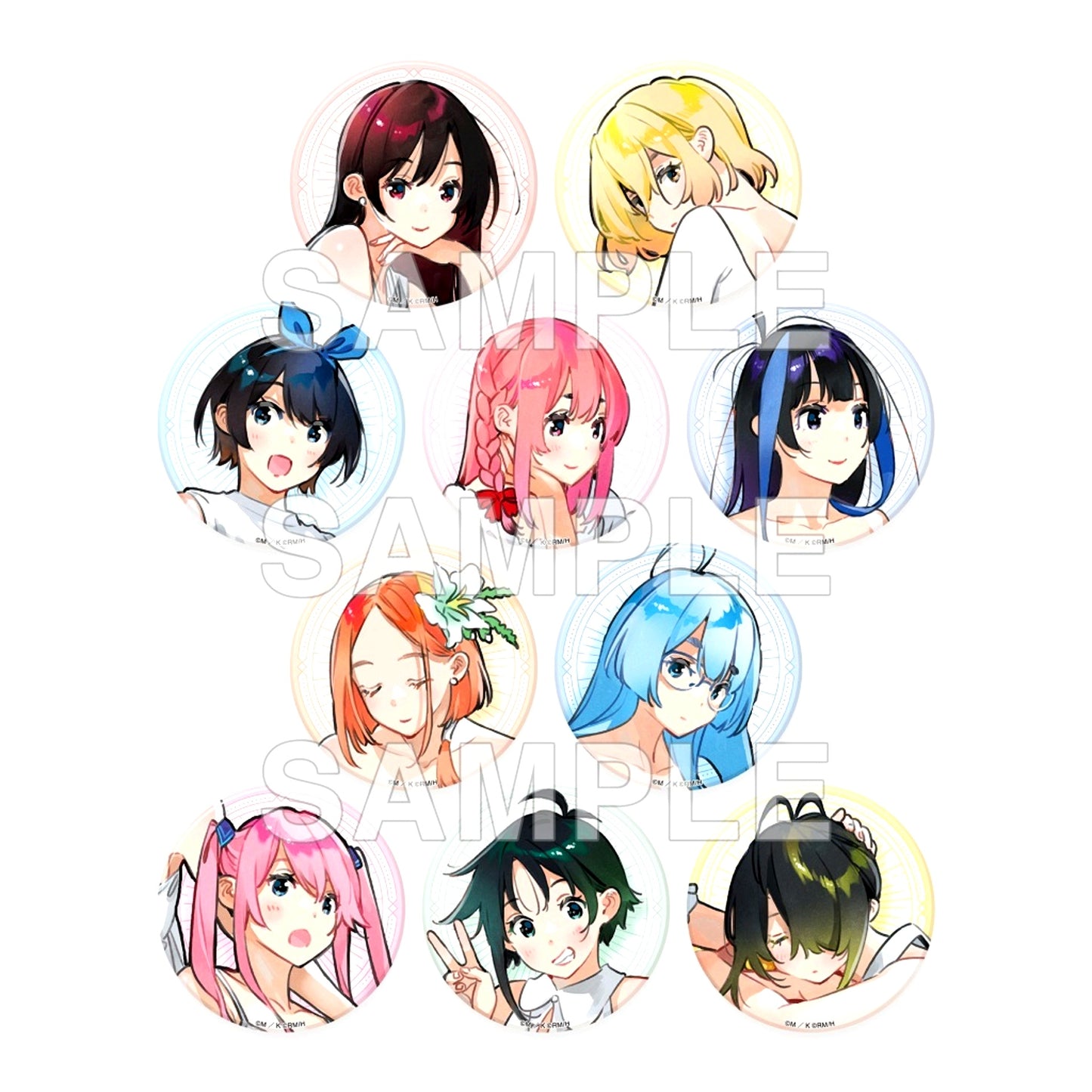 Set of 10 Rent-A-Girlfriend x The Shiunji Family Children Trading Button Ver. Venus [USED]