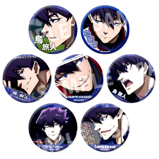 Set of 7 Tabito Karasu Blue Lock Dake Can Trading Button Vol.2 [USED]