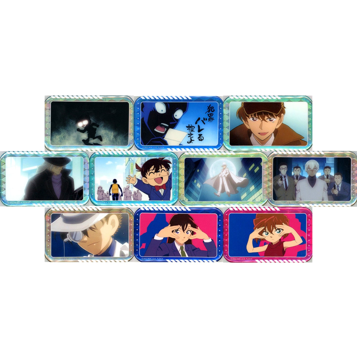 Set of 10 Hanzawa-san the Culprit Detective Conan Character Hologram Button China Limited [USED]