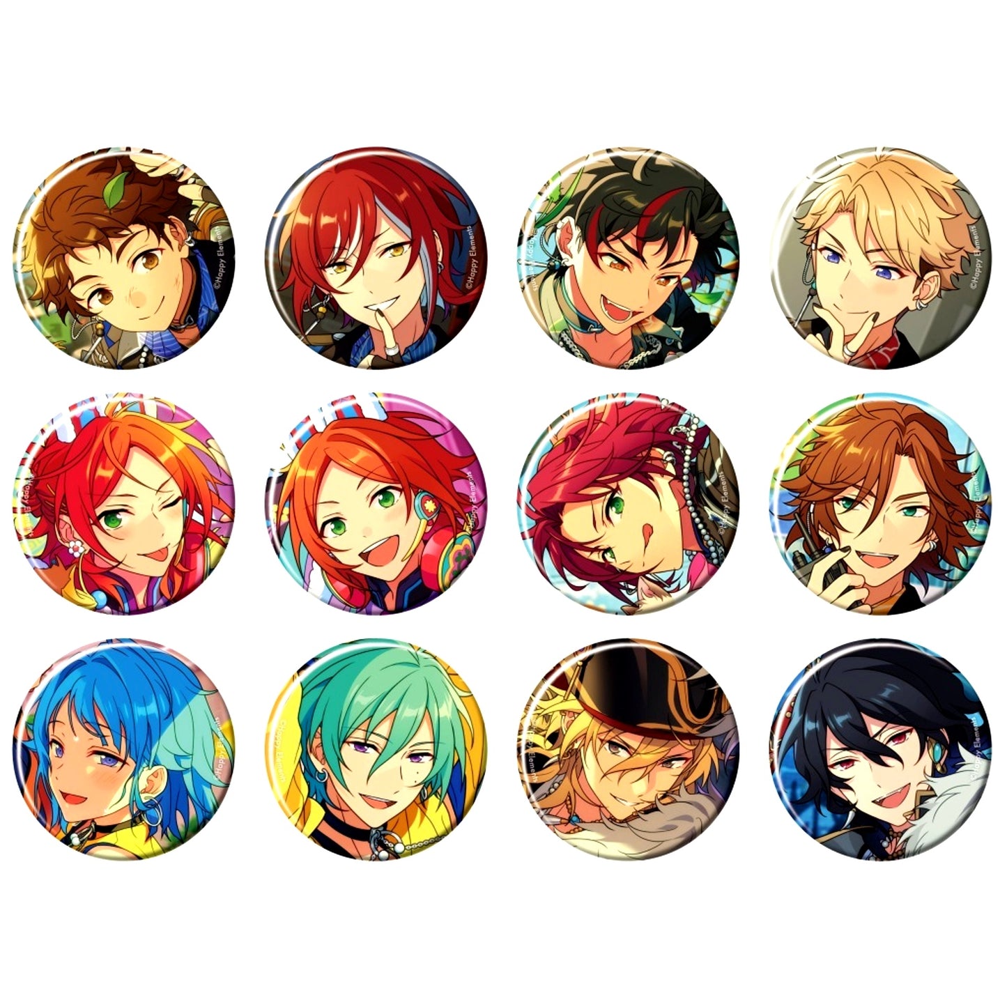 Set of 12 Ensemble Stars 2025 Jul. Idol Side Collection Button [USED]
