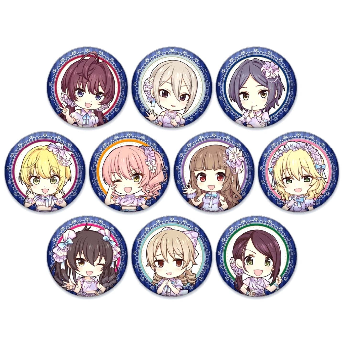 Set of 10 The Idolmaster Cinderella Girls Mini Character Badge [USED]