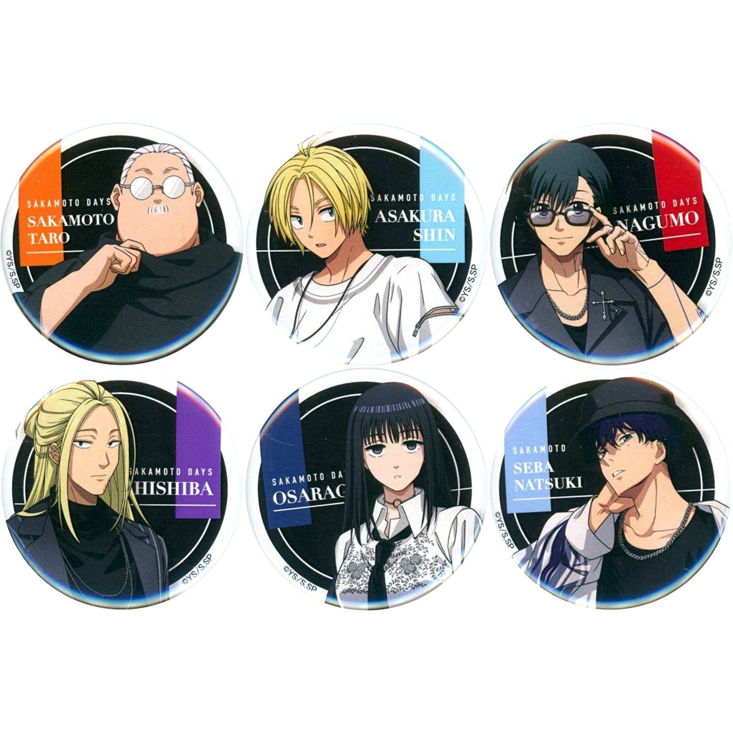 Set of 6 SAKAMOTO DAYS Trading Button Mode Fashion Ver. [USED]