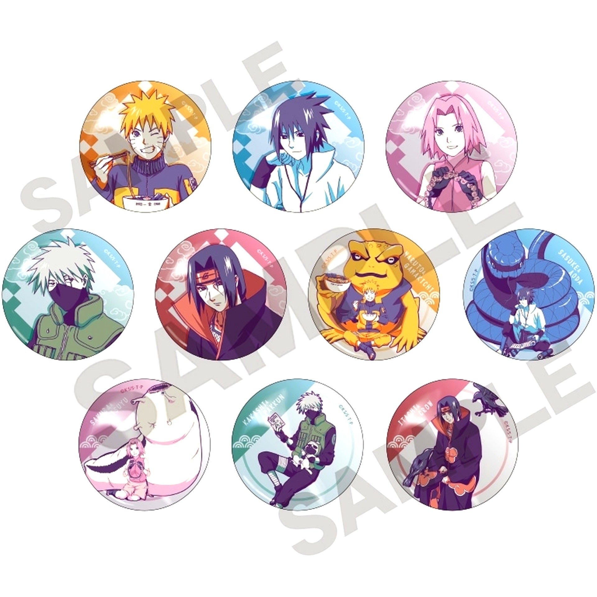 Set of 10 Naruto Shippuden Trading Metal Button Hitoyasumi Kurapalette [USED]