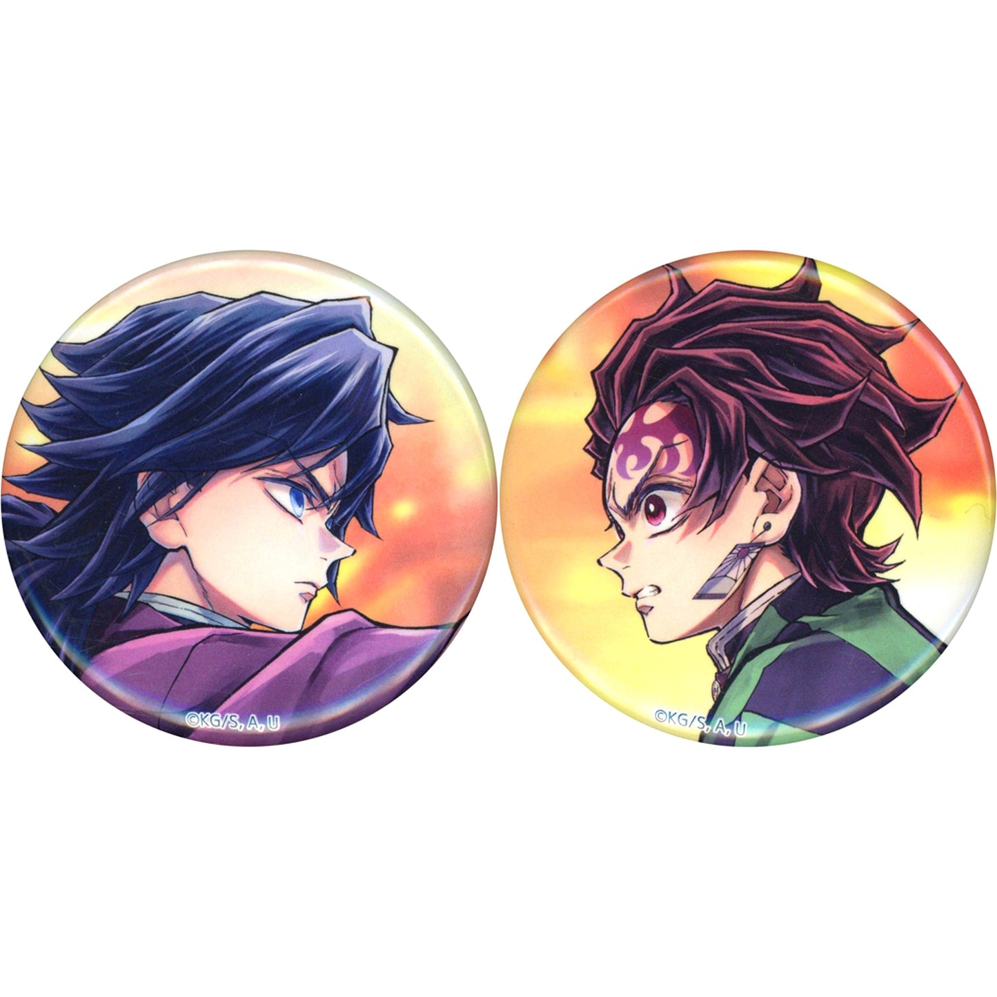 Prize F Set of 2 44mm Button Demon Slayer: Kimetsu no Yaiba The Movie Infinity Castle Arc Tanjiro and Giyu Web Shop Kuji C106 Goods [USED]