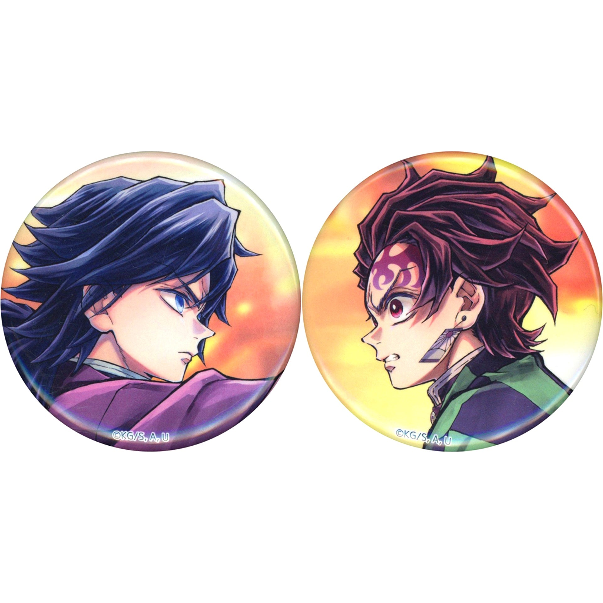 Prize F Set of 2 44mm Button Demon Slayer: Kimetsu no Yaiba The Movie Infinity Castle Arc Tanjiro and Giyu Web Shop Kuji C106 Goods [USED]