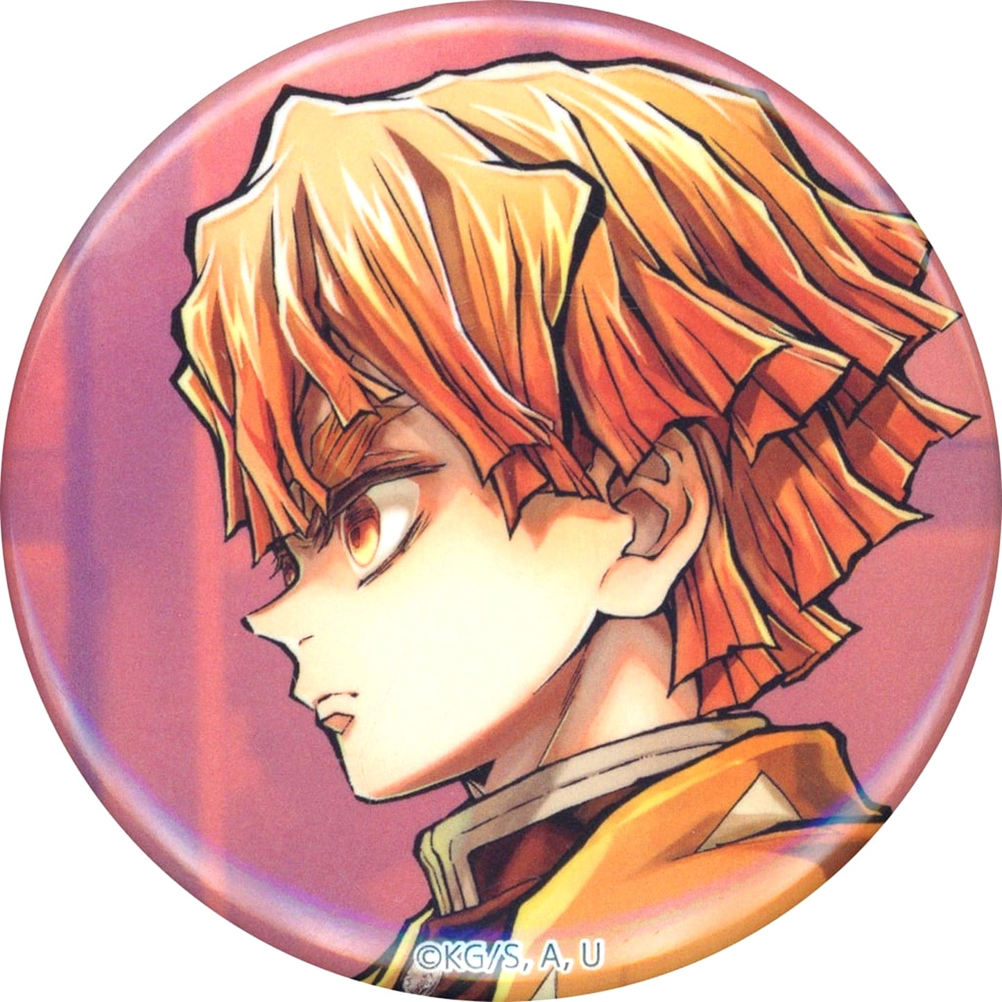 Zenitsu Agatsuma Demon Slayer Infinity Castle Arc Zenitsu and Grandpa WEBSHOP Kuji 44mm Button F Prize C106 Goods [USED]