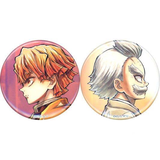 Set of 2 Demon Slayer Infinity Castle Arc Zenitsu and Grandpa WEBSHOP Kuji 44mm Button F Prize C106 Goods [USED]