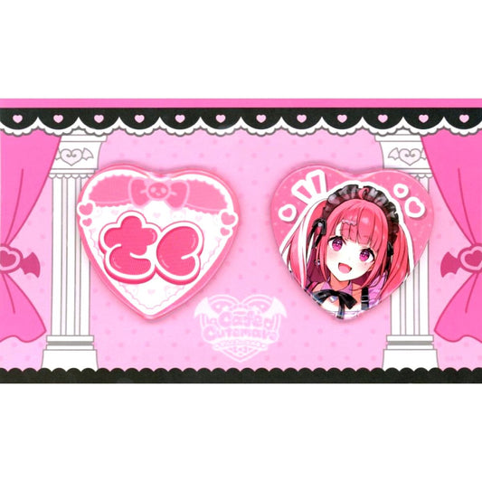 Set of 2 Sasaki Saku Virtual YouTuber Nijisanji Cafe Cutemare Heart Button [USED]