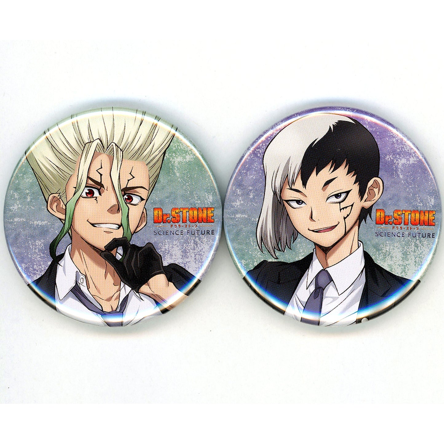 Senku Ishigami & Gen Asagiri Dr. STONE Button Set of 2 Types 4th SEASON BD/DVD BOX 1 First Production Ltd Ed Animate Bonus [USED]
