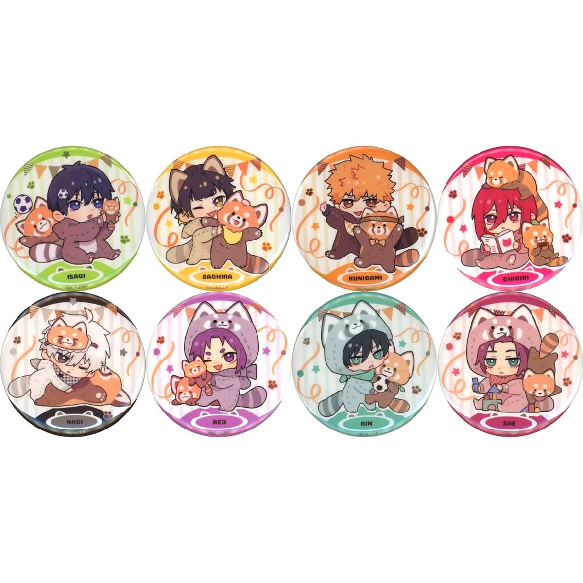 Set of 8 Blue Lock x STARRY Red Panda Party Button China Limited [USED]