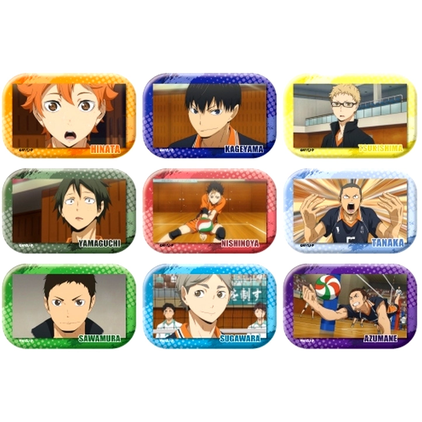 Set of 9 Haikyu!! Square Button Horizontal 02. Scene Shot [USED]