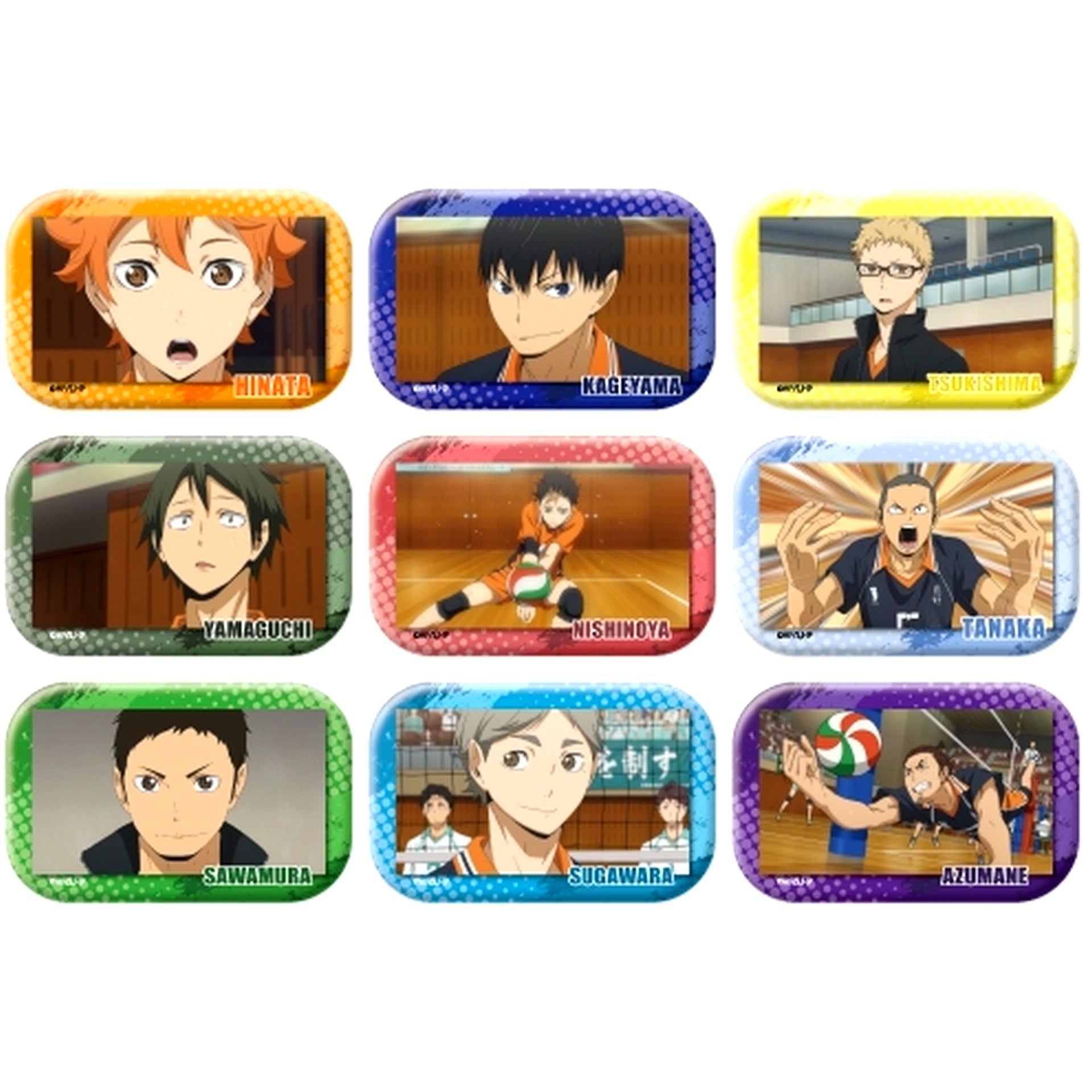 Set of 9 Haikyu!! Square Button Horizontal 02. Scene Shot [USED]