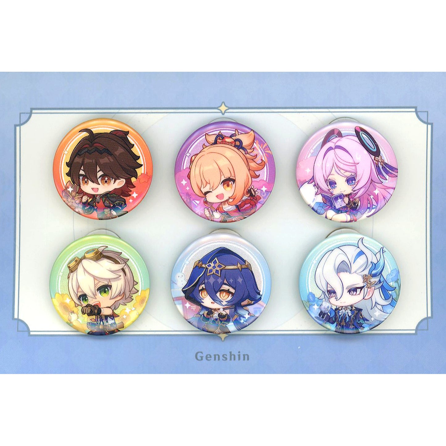 Group Genshin Impact Tekuteku Adventure Series Mini Button Set Teyvat Goods Pop Up Store 2025 [USED]
