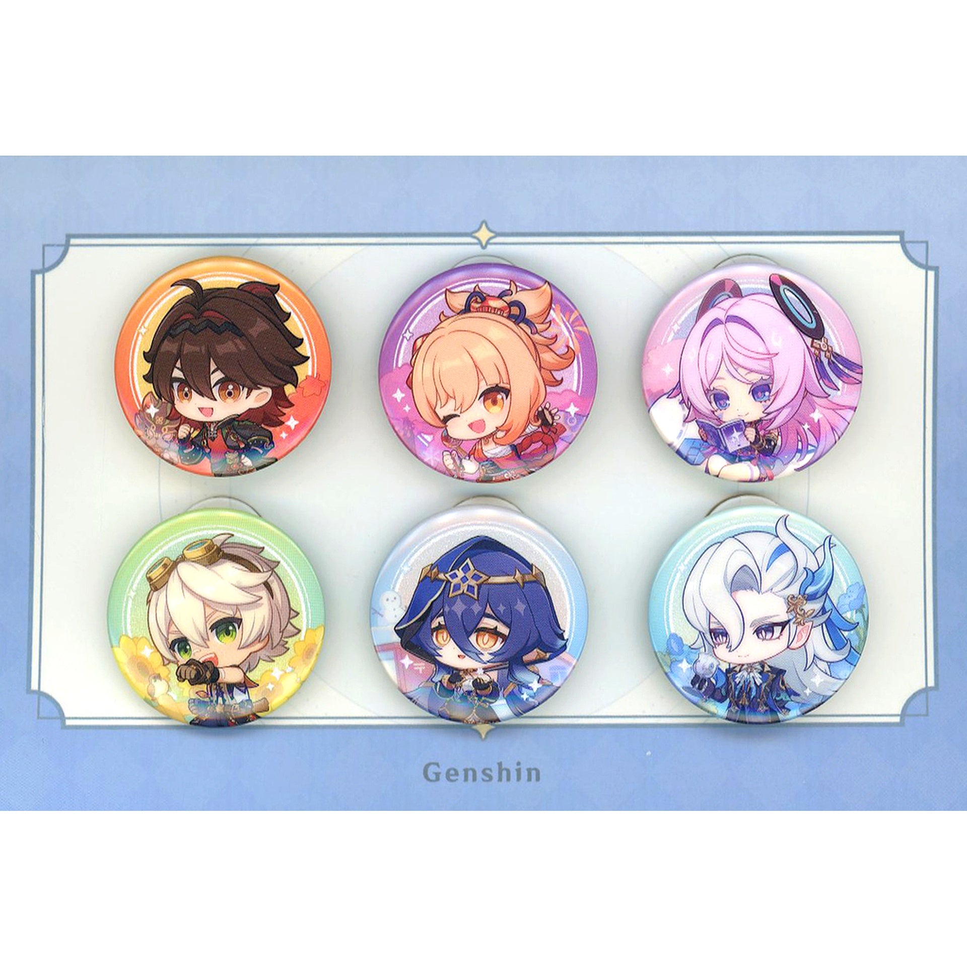 Group Genshin Impact Tekuteku Adventure Series Mini Button Set Teyvat Goods Pop Up Store 2025 [USED]