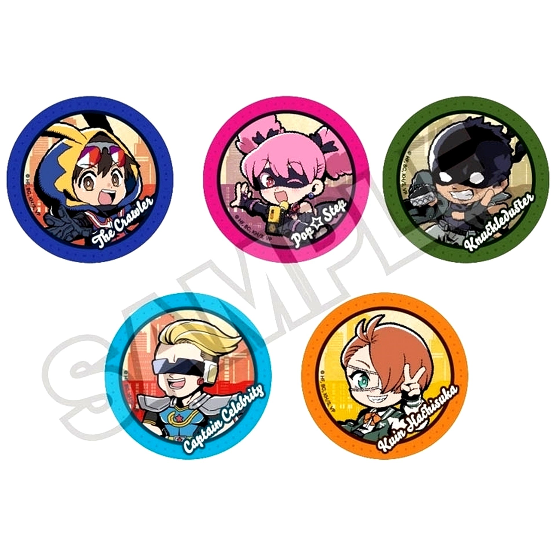 Set of 5 Vigilantes My Hero Academia Illegals American Retro Button [USED]
