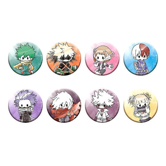 Set of 8 My Hero Academia Retro Chic Button [USED]