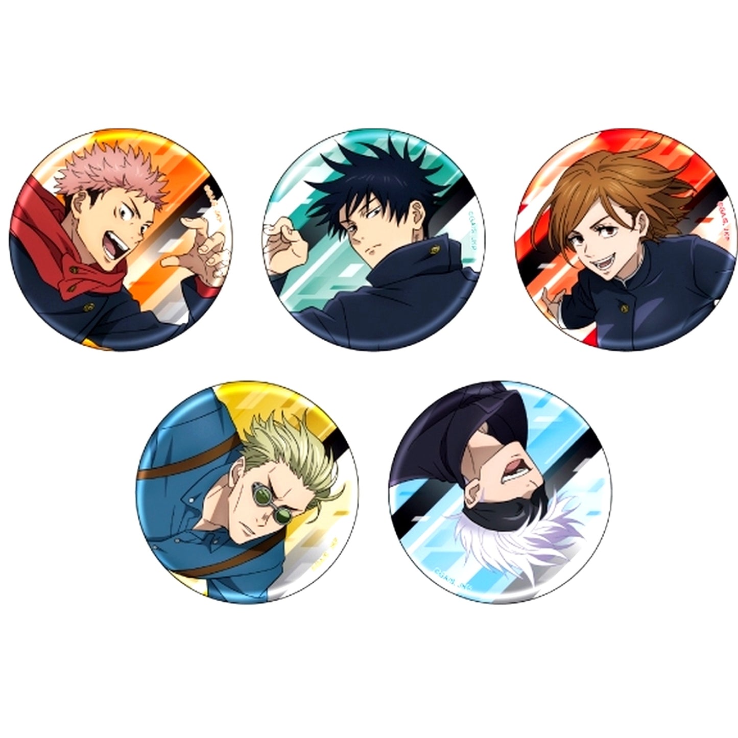Set of 5 Jujutsu Kaisen Season 2 Aurora Character Button Collection Parkour [USED]