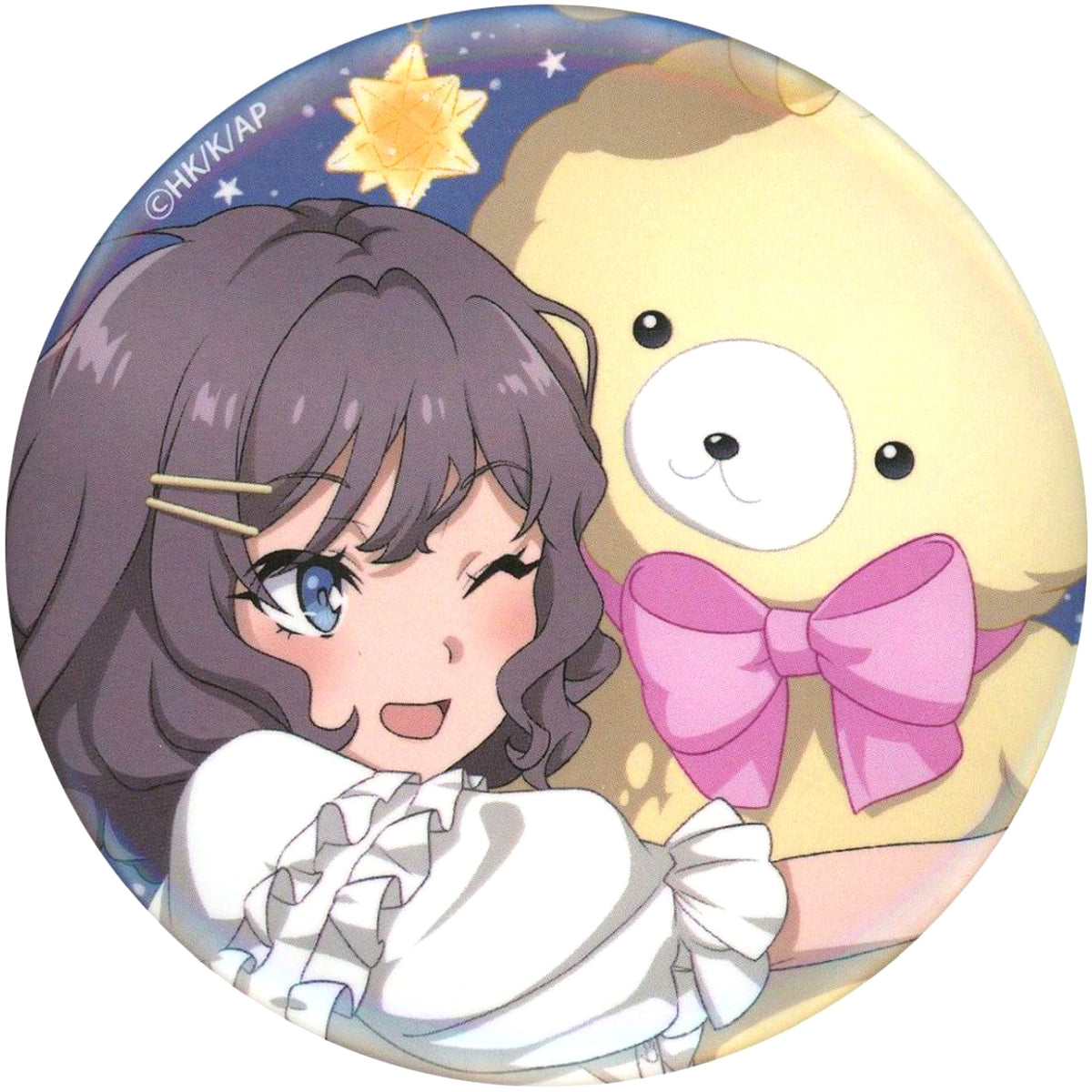 Sara Himeji Close-up Rascal Does Not Dream of Santa Claus Button Happiness Can Badge BOX [USED]