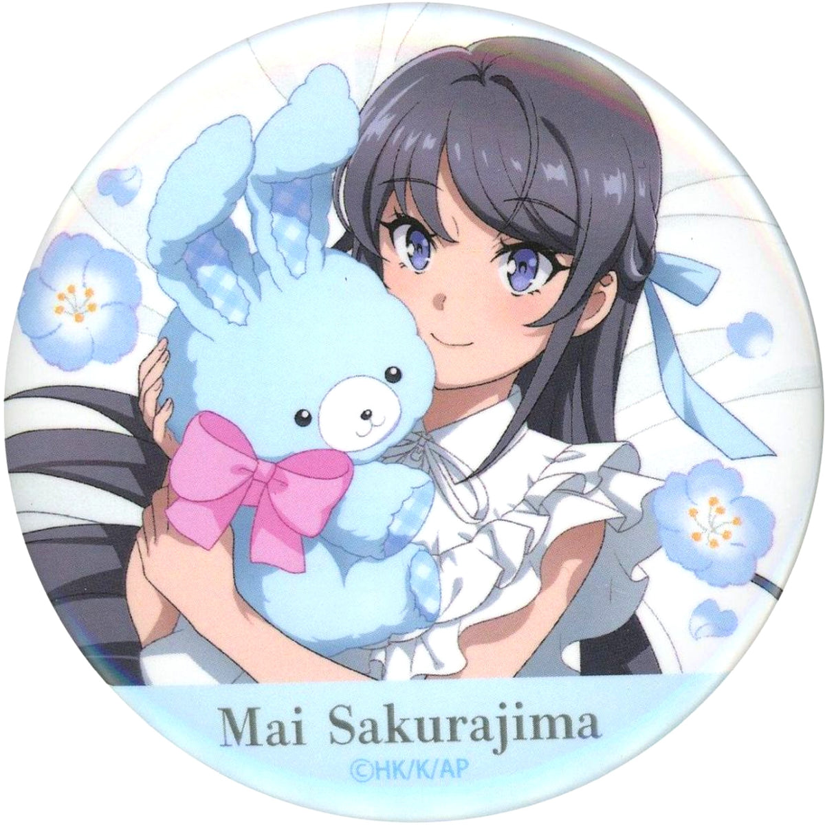 Mai Sakurajima Name at Bottom Rascal Does Not Dream of Santa Claus Button Happiness Can Badge BOX [USED]