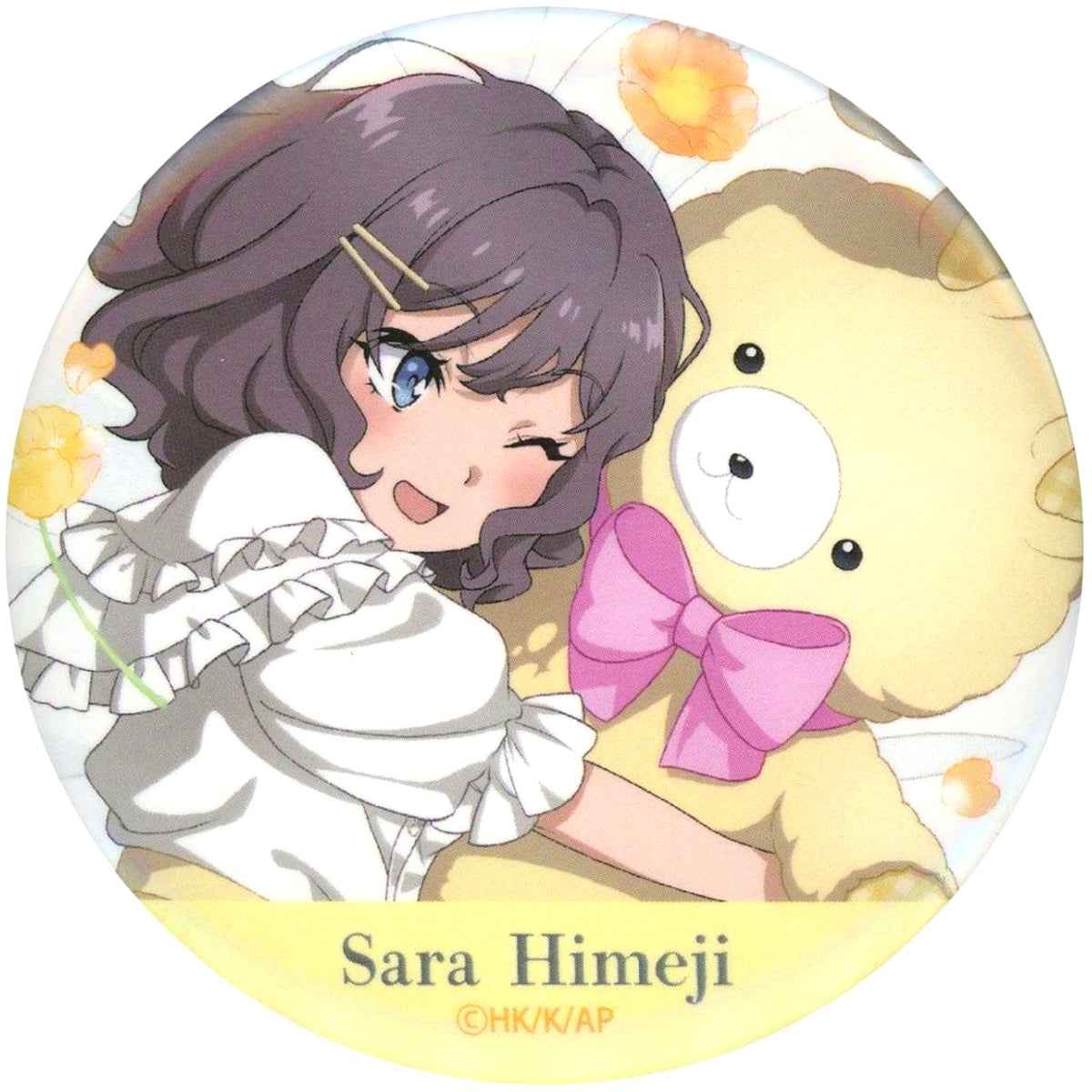 Sara Himeji Name at Bottom Rascal Does Not Dream of Santa Claus Button Happiness Can Badge BOX [USED]