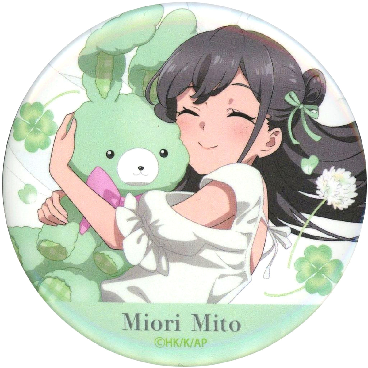 Miori Mito Name at Bottom Rascal Does Not Dream of Santa Claus Button Happiness Can Badge BOX [USED]
