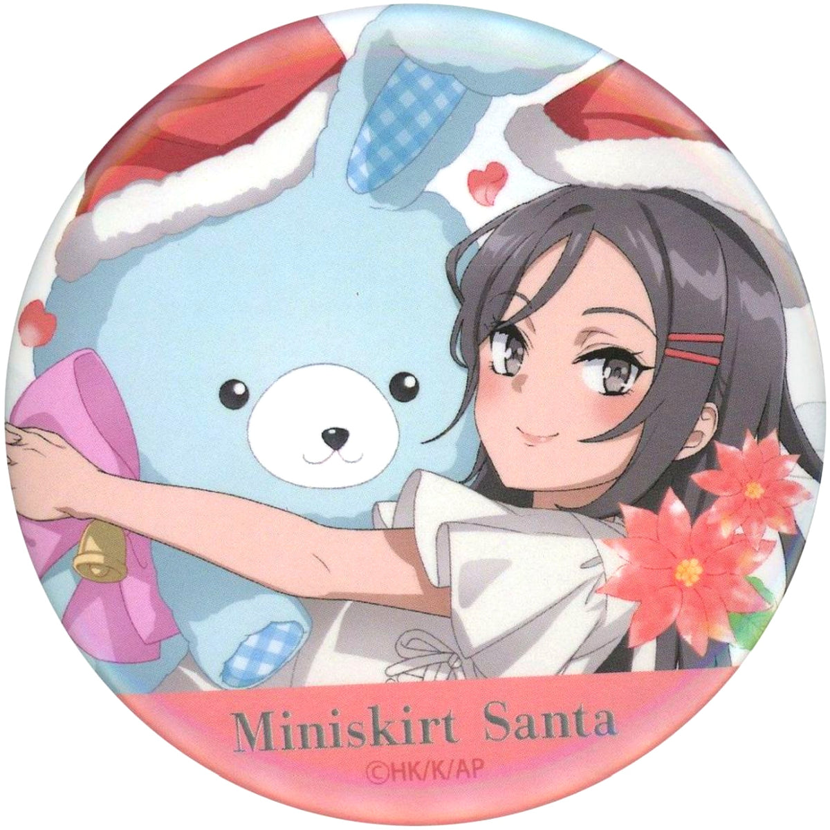 Mini Skirt Santa Name at Bottom Rascal Does Not Dream of Santa Claus Button Happiness Can Badge BOX [USED]