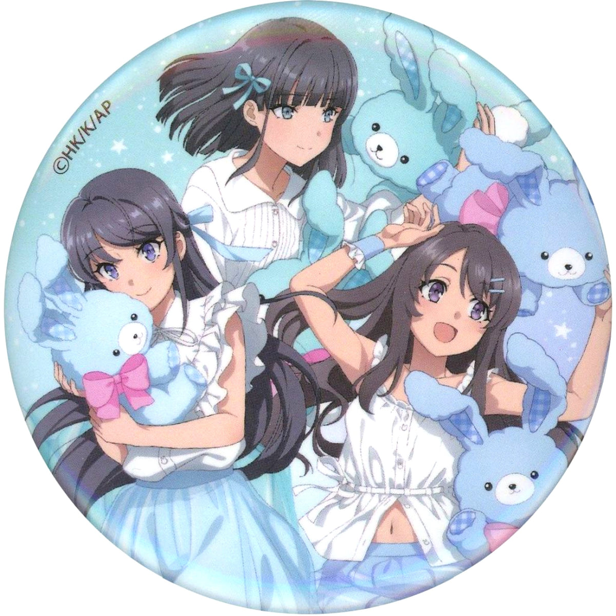 Mai Sakurajima & Uzuki Hirokawa & Ikumi Akagi Rascal Does Not Dream of Santa Claus Button Happiness Can Badge BOX [USED]