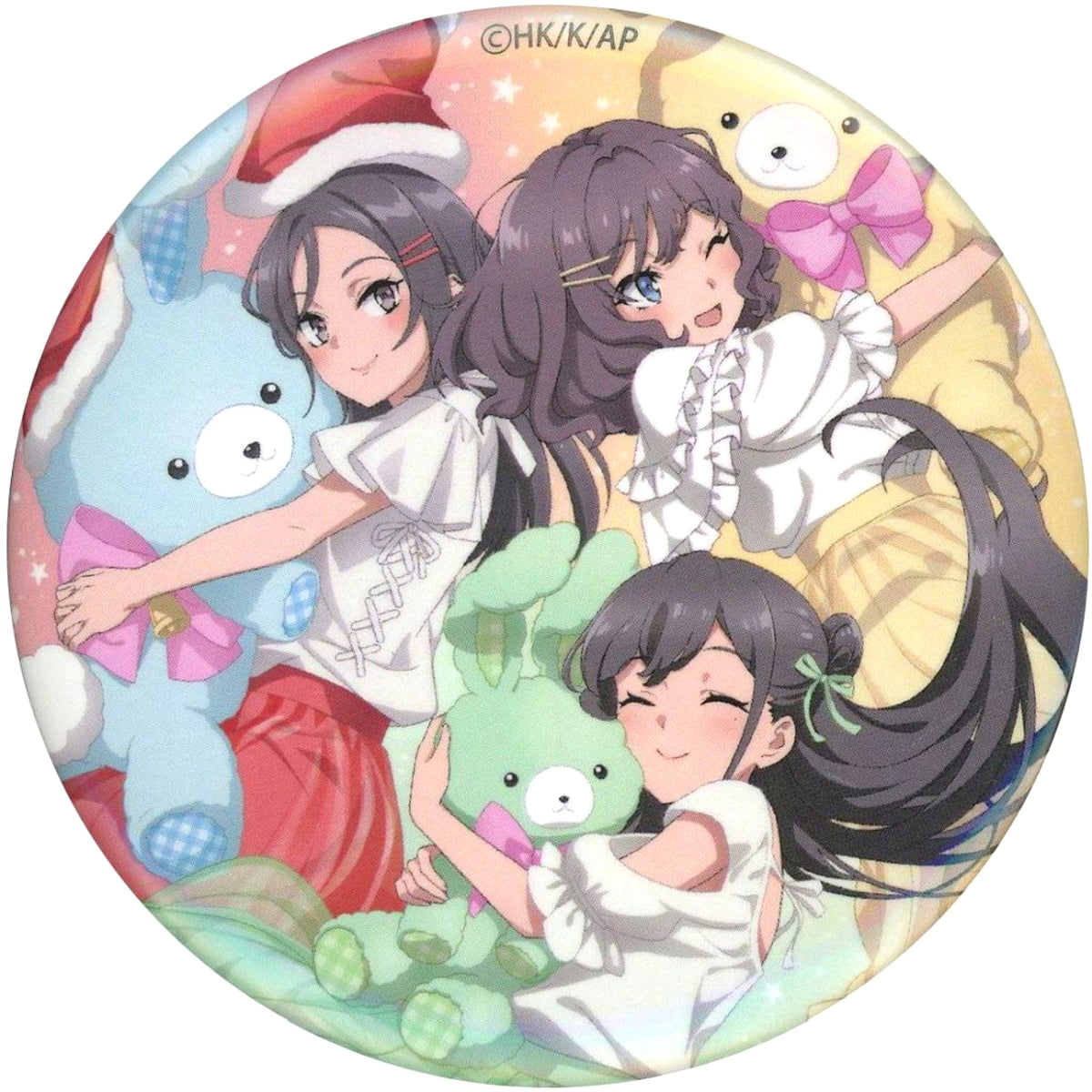 Sara Himeji Miori Mito Mini Skirt Santa Rascal Does Not Dream of Santa Claus Button Happiness Can Badge BOX [USED]