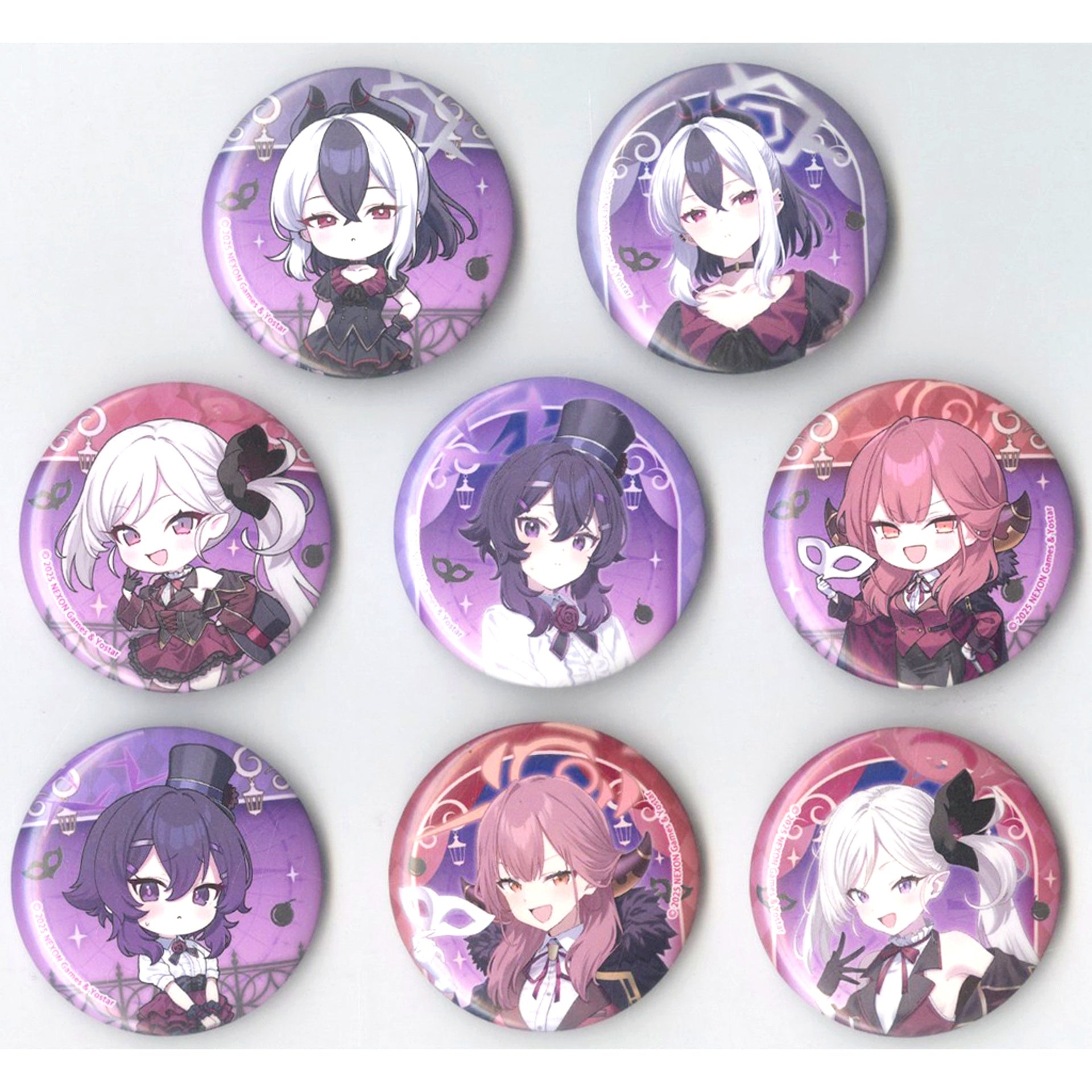 Set of 8 Blue Archive Dekoboko Summer Mission Unga wo Idaku Kyodai Mall Problem Solver 68 Trading Button [USED]