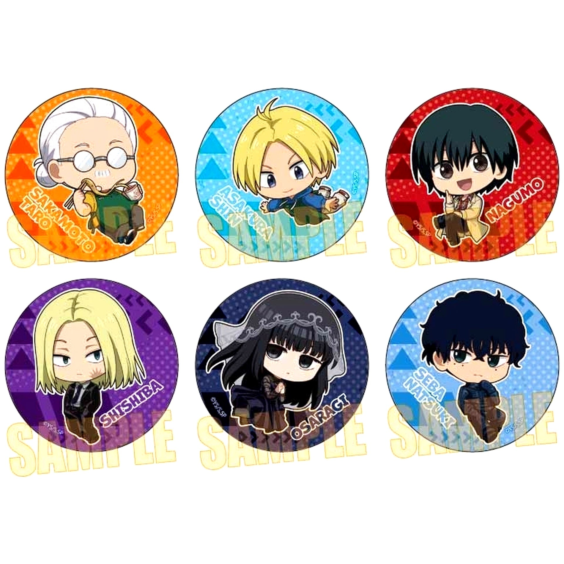 Set of 6 SAKAMOTO DAYS Trading Button Pukashu [USED]