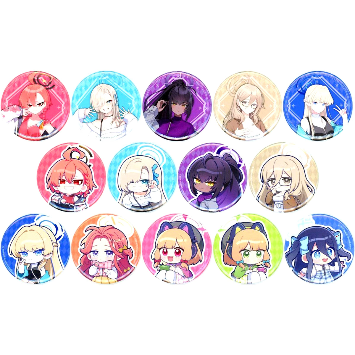 Set of 14 Blue Archive x SMILE BASE CAFE Autumn Code Random Button Autumn Outfit Ver. [USED]